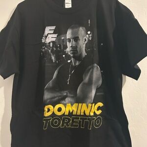 Black Graphic T-Shirt with Dominic Toretto Print